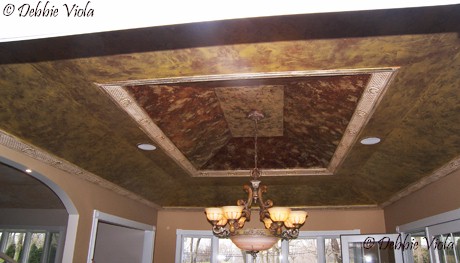 Gold leaf moldings, multi-level ceiling, Roslyn