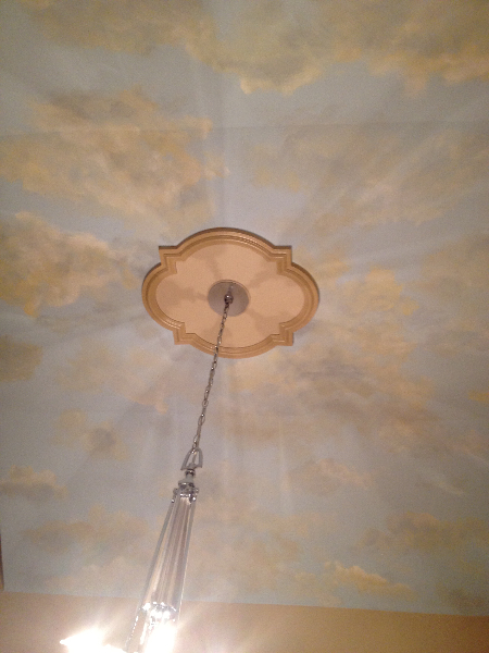 Handpainted Clouds on Foyer Ceiling