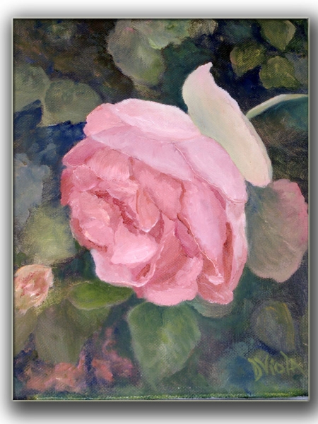 Rose painting, oil on canvas