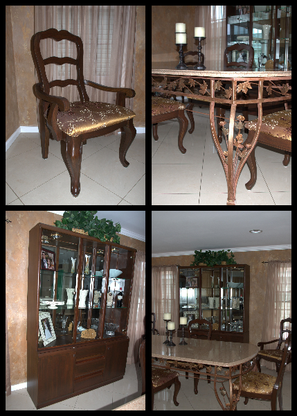 Country green furniture becomes rich brown wood