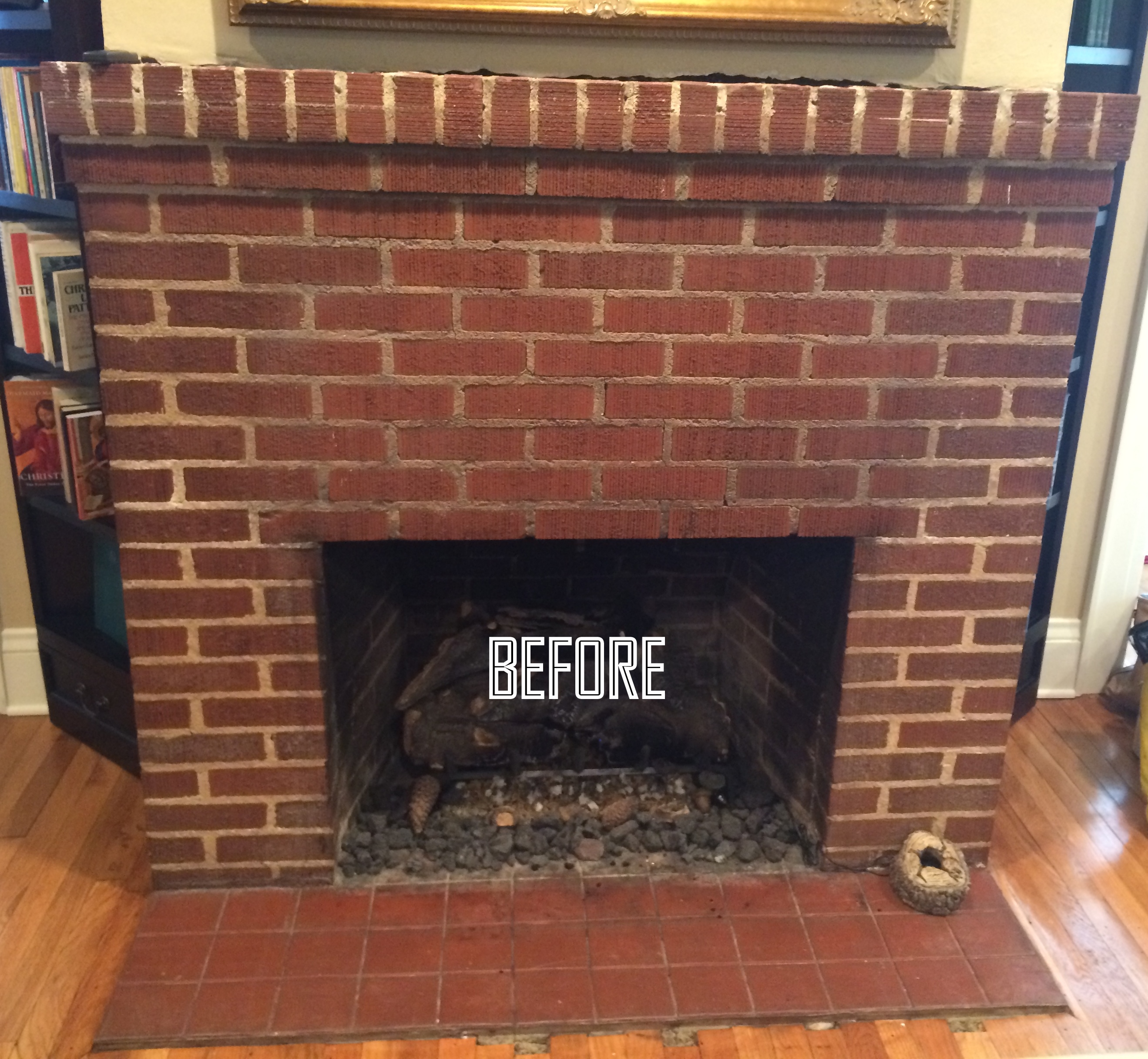 Brick Fireplace BEFORE